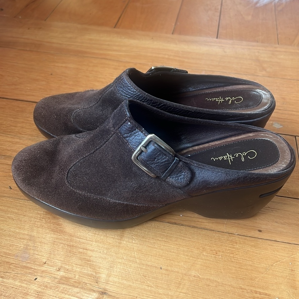 Cole Haan Women's Brown Suede Clogs Size 10B - Picture 2 of 6